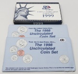 Mix; Two 1998 Mint Sets; 1999-S 9 pc. Proof set