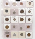 21 World Coins, 15 Countries, 1880's-1940's, few silver