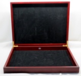 Large wooden lined display box 16 3/4 X 13 X 2 1/2