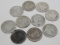 10 Seated Liberty Quarters well worn fillers: 2-1853 AR/RA (1 VG scrs), 58, 2-61, 76, 76CC, 77, 2-91