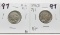 2 Buffalo Nickels Type 1: 1913 BU, 1913D EF