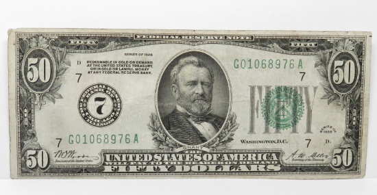 $50 FRN Chicago 1928, SN G01068976A, CH F