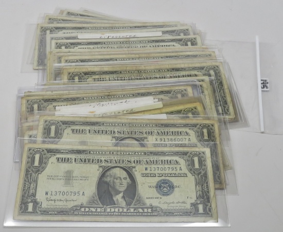50-$1 Silver Certificates 1957 Series, Fine or better