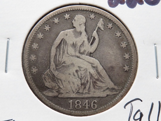 Seated Liberty Half $: 1846 Tall Date Fine