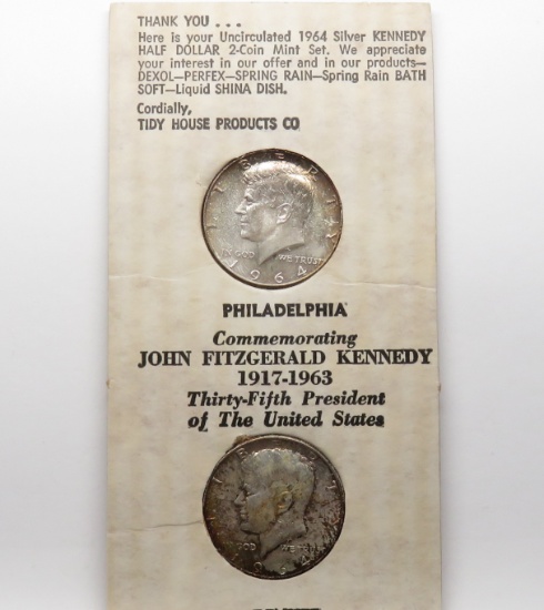 2-1964 P&D Kennedy Half $ toned in Tidy House Advertising