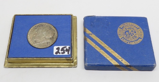 1936 Bridgeport Commemorative Half $ in original holder, toned.  Rare
