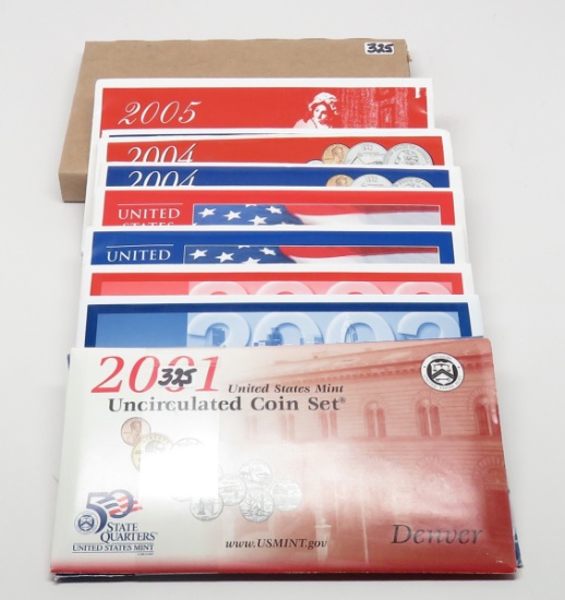 6 US Mint Sets: 2001, 02, 03, 04, 05, 06 (in unopened shipping box)