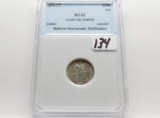 Seated Liberty Dime 1876-CC NNC Mint State Double Die Obverse