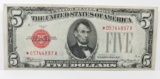 $5 USN 1928C STAR, SN*05744897A, EF