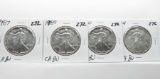 4 American Silver Eagle CH BU 1987; 89; 90; 94 (Very clean)