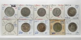10 Mexico Silver 50 Centavos: 1906, 07, 19, 21, 5-43, 44