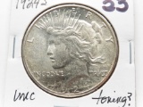 Peace 1924S Unc ?toning, better date in upper grades