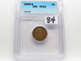 Lincoln Cent 1909S ICG VF20, better date