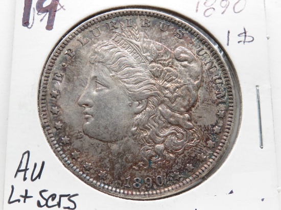 Morgan $ 1890 CH AU toning light scratches