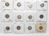 8 Seated Dimes, Poor-AG problems: 1838 Lg Star, 39, 55, 73, 74, 75, 76, 76S, 77, 78, 88, 91
