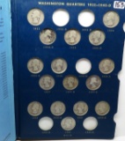 Whitman Classic Washington Quarter Album, 1932-64D, 75 Silver Coins, no Keys, Dt/mm unchecked