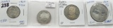 4 Austria Coins: 5 Shilling 1963, 10 Sh 1965, 25 Shilling PF 1970, 50 Sh PF 1964