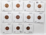 11 Lincoln Cents, EF-Unc 1950, 51PS, 52PD, 53, 54DS, 55PDS