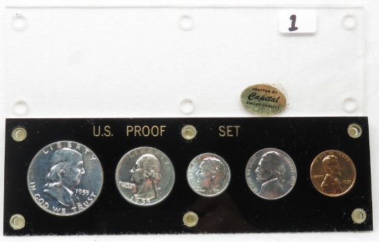 1955 Proof in Capital plastic holder