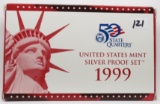 1999 S Proof Silver 9 coins (Better date)