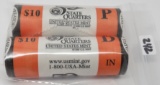 2 Rolls (1P, 1D) SH Quarters Unc/BU 2002 Indiana