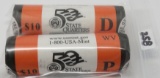 2 Rolls (1P, 1D) SH Quarters Unc/BU 2005 West Virginia