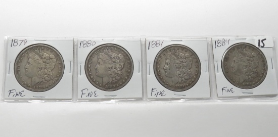 4 Morgan $ Fine 1879; 80; 81; 84