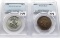 2 Franklin Half $ PCGS 1954 MS63FBL & 1955 MS65 (Nicely toned)