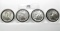 4 American Silver Eagles in Cointains: 1987, 88, 91, 92