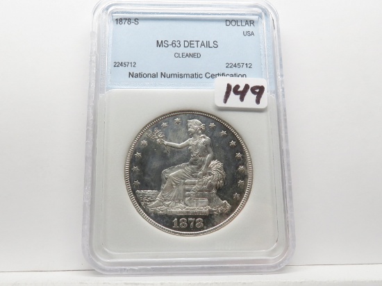 Trade $ 1878-S NNC Mint State details cleaned