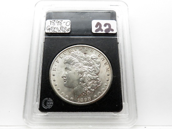 Morgan $ 1898-O Gem BU obv dark spot