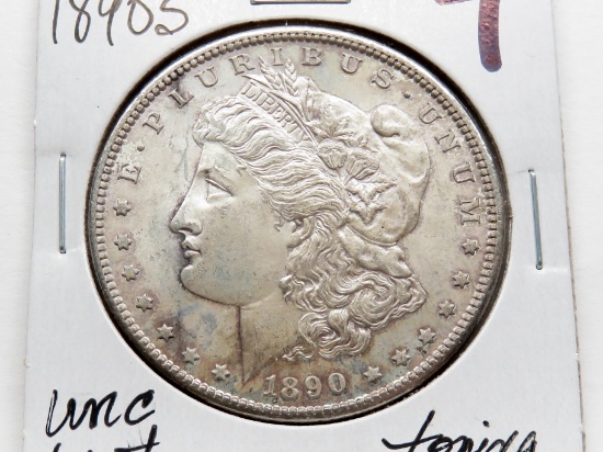 Morgan $ 1890S Unc luster toning