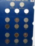 Liberty V Nickel Whitman Classic Album, 29 Coins, 1883-1912D, avg circ, No1884, 85, 86, 12S
