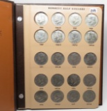Kennedy Half $ Dansco album with 54 coins 1964 to 1994-D most look UNC to BU