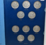 Walking Liberty Half $ Whitman album with 20 coins 1941 to 1947-D (average circulated)