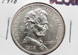 Illinois Lincoln Commemorative Half $ 1918 EF cleaned, Mintage 100,058