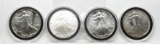4 American Silver Eagles in Cointains: 1988, 1991, 1995, 2004