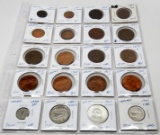 20 Irish Coins: 1805-1968, no repeat, some silver