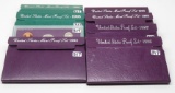 8 US Proof Sets: 1986, 87, 89, 90, 92, 93 (no outer box), 95, 96