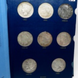 Peace $ Whitman Classic Album complete 24 Coins, avg VF-EF few polished. 1921 VF, 28 EF, 34S VF