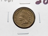 Indian Cent 1861 AU ?cleaned