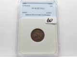 Indian Cent 1859 NNC XF Details Corrosion