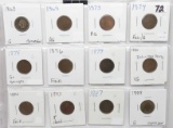 32 Indian Cents, Fair-VF some problems, corrosion: 1863, 65, 73-76, 79, 80, 82, 83, 87-93, 95-08, 09