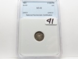 Silver Three Cent 1861 NNC Mint State (Civil war year)
