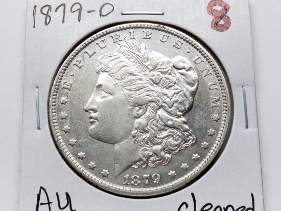 Morgan $ 1879-O AU cleaned