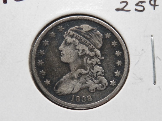Capped Bust Quarter 1838 Very Fine