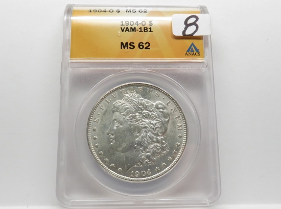Morgan $ 1904-O ANACS MS62 Vam-1B1