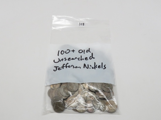100 Plus Older Jefferson Nickels, unsearched or counted by us
