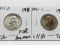 2 Washington Quarters CH BU 1941-D (?Obverse bag mark) & 1941-S Toned