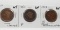 3 Large Cents; 1851 Fine Cld; 52 Fine; 53 VG Cld Env damage